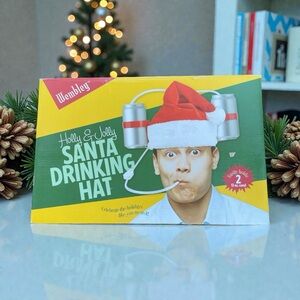 Wembley Holly & Jolly Santa Drinking Hat - Red and White